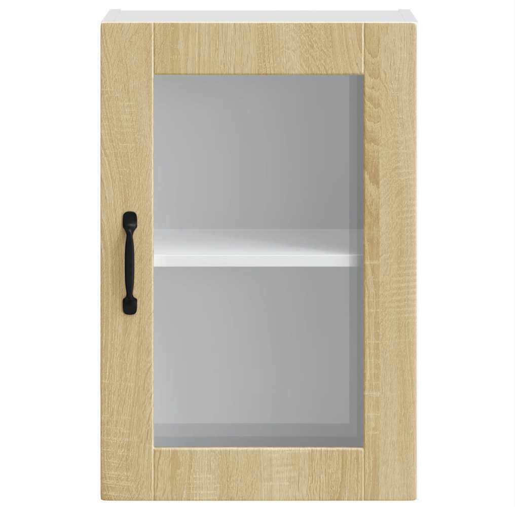 Kitchen Wall Cabinet with Glass Door Porto Sonoma Oak