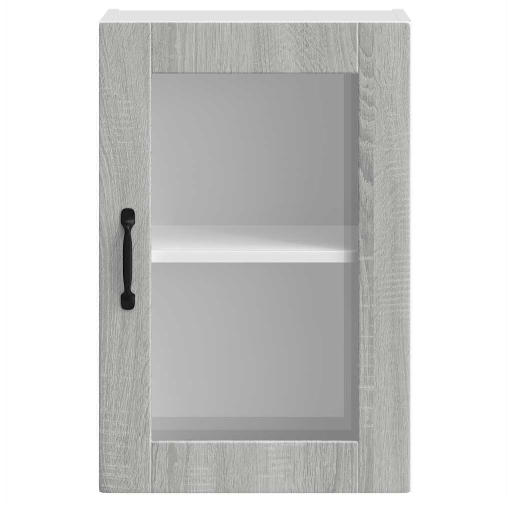 Kitchen Wall Cabinet with Glass Door Porto Grey Sonoma