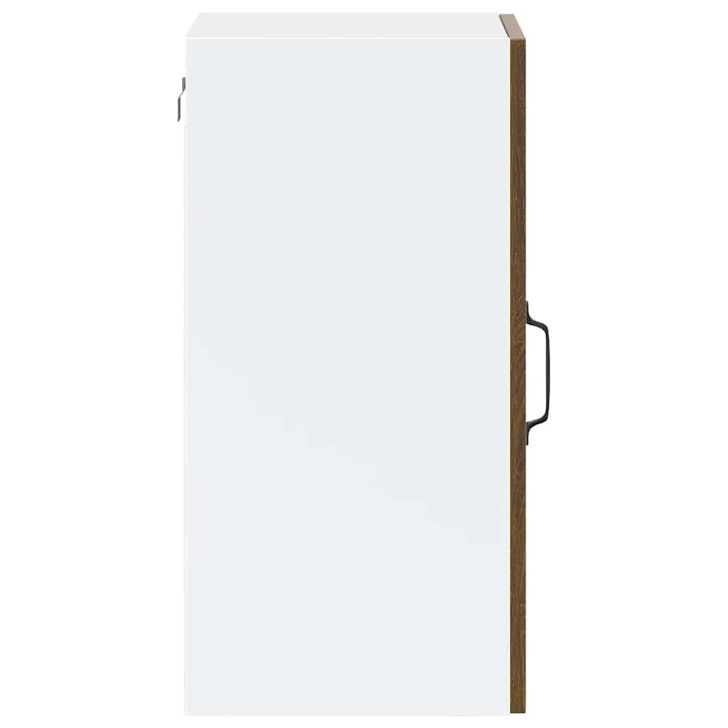 Kitchen Wall Cabinet with Glass Door Porto Brown Oak