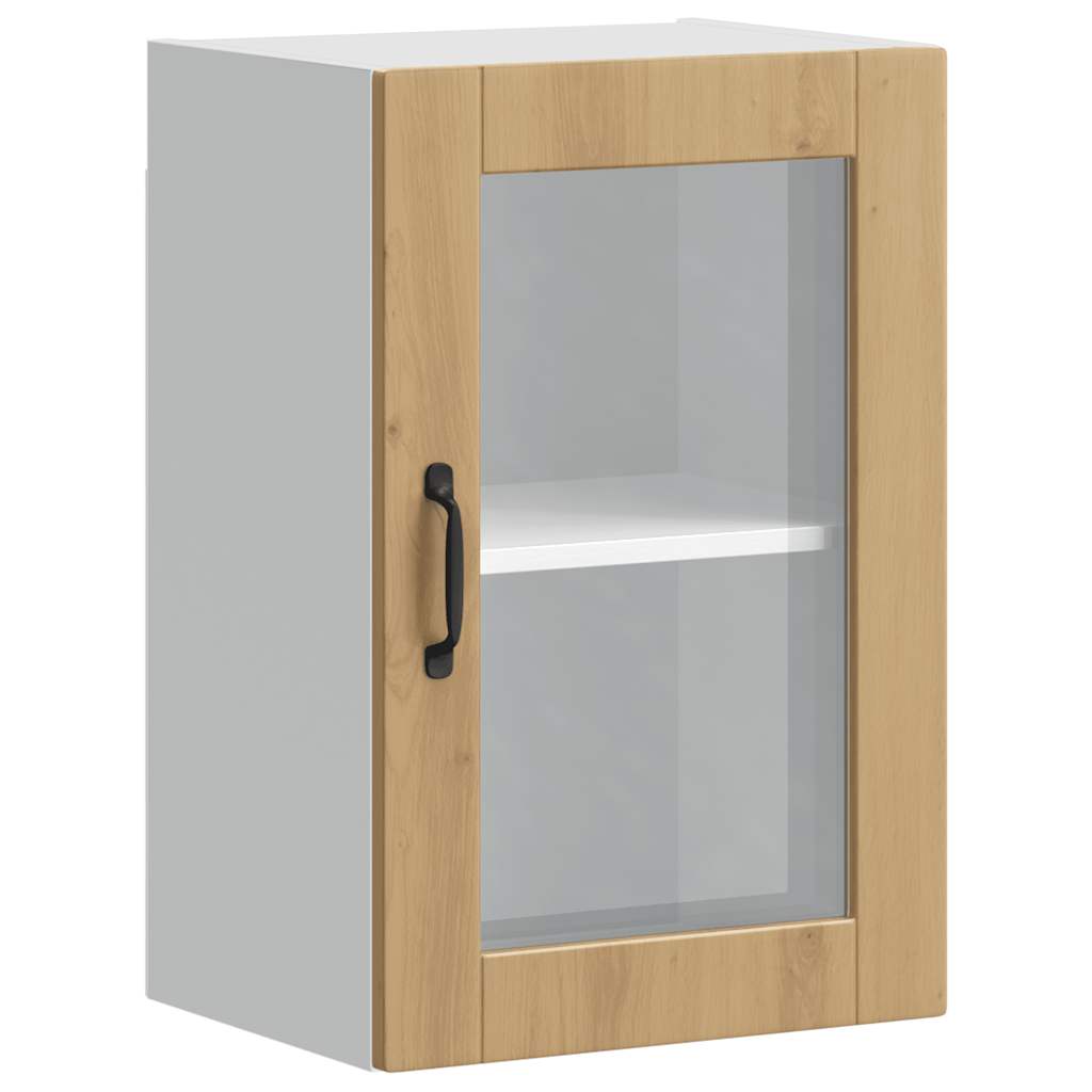 Kitchen Wall Cabinet with Glass Door Porto Artisan Oak