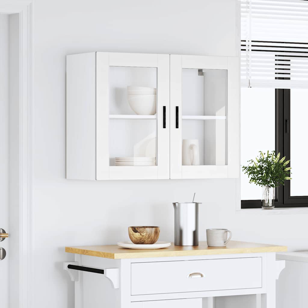 Kitchen Wall Cabinet with Glass Door Porto White