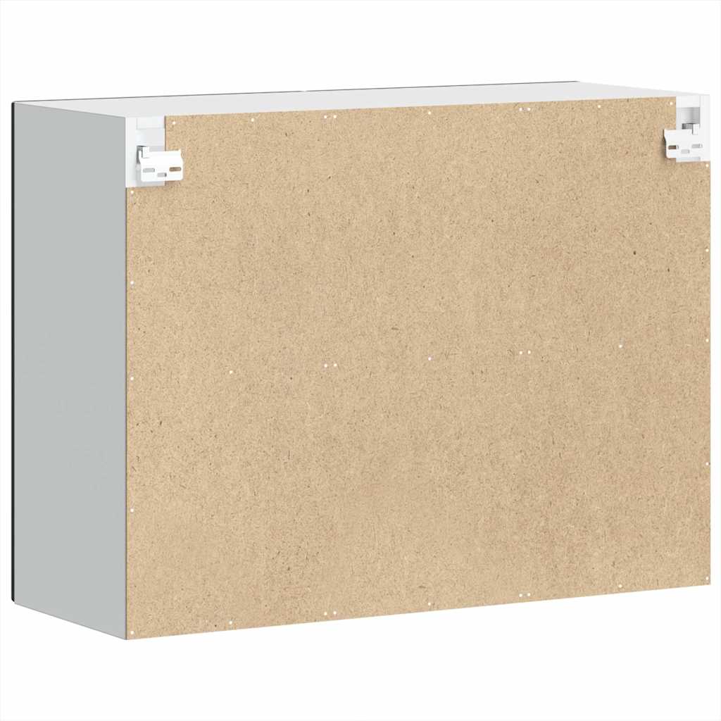 Kitchen Wall Cabinet with Glass Door Porto Black