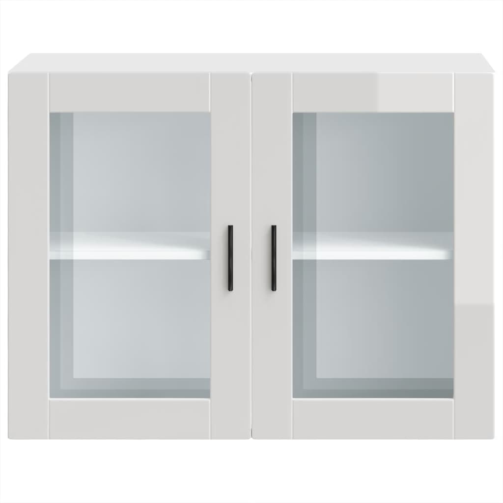 Kitchen Wall Cabinet with Glass Door Porto High Gloss White