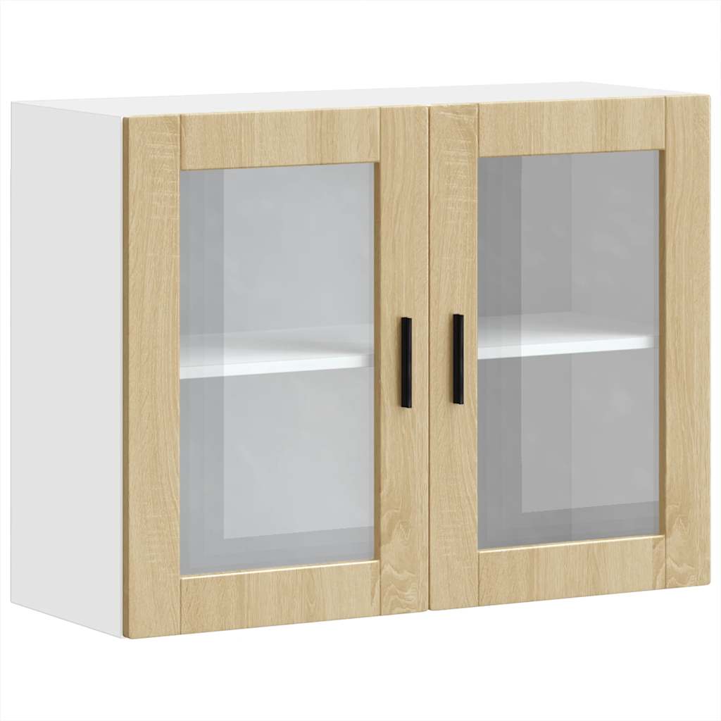 Kitchen Wall Cabinet with Glass Door Porto Sonoma Oak