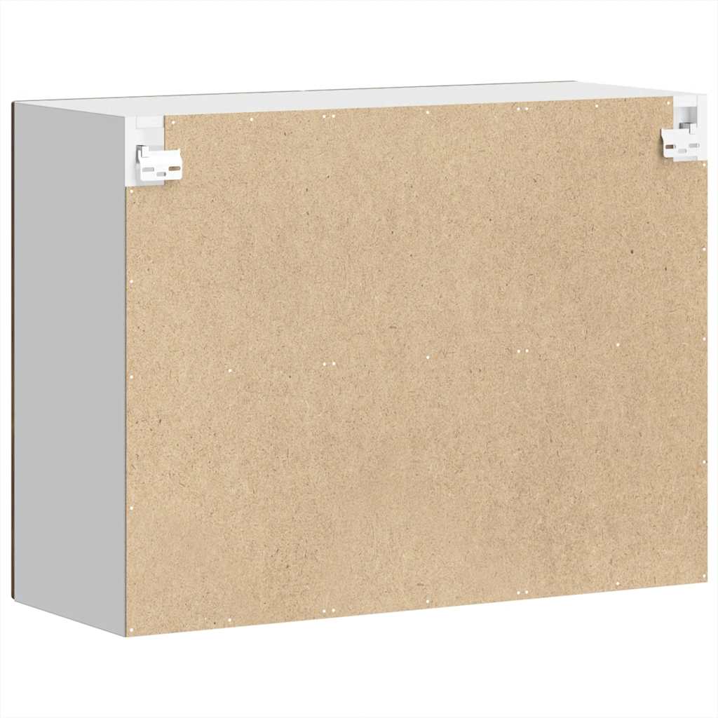 Kitchen Wall Cabinet with Glass Door Porto Smoked Oak