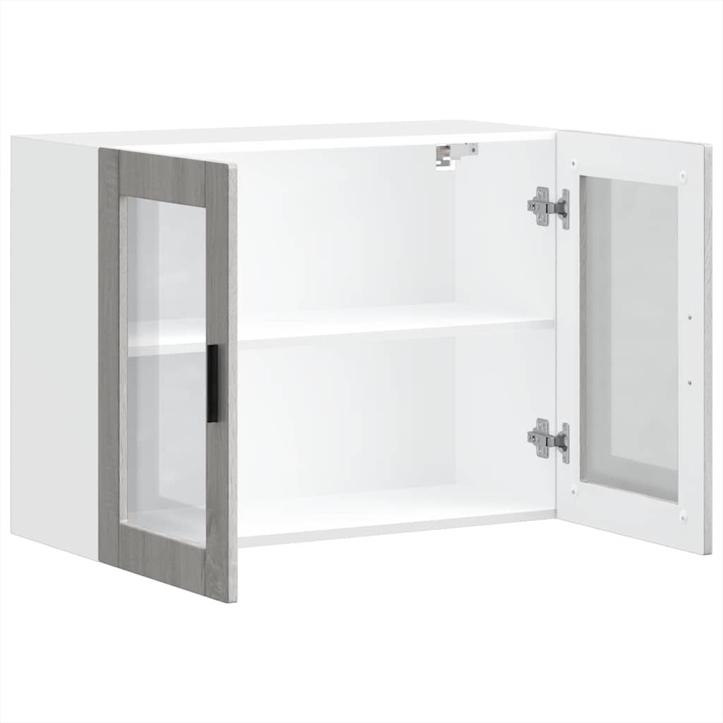 Kitchen Wall Cabinet with Glass Door Porto Grey Sonoma