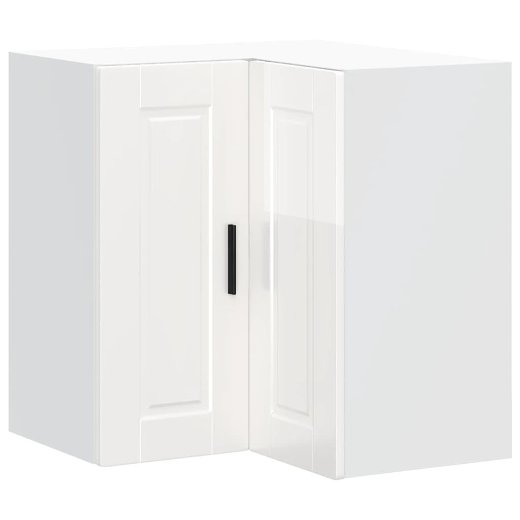 Kitchen Wall Corner Cabinet Porto High Gloss White Engineered Wood