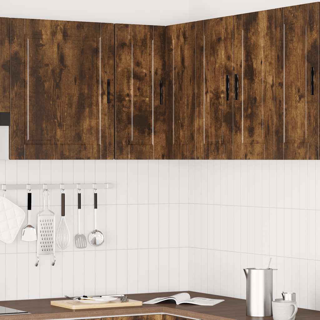 Kitchen Wall Corner Cabinet "Porto" Smoked Oak Engineered Wood