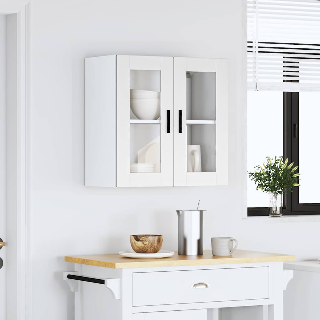 Kitchen Wall Cabinet with Glass Door Porto White