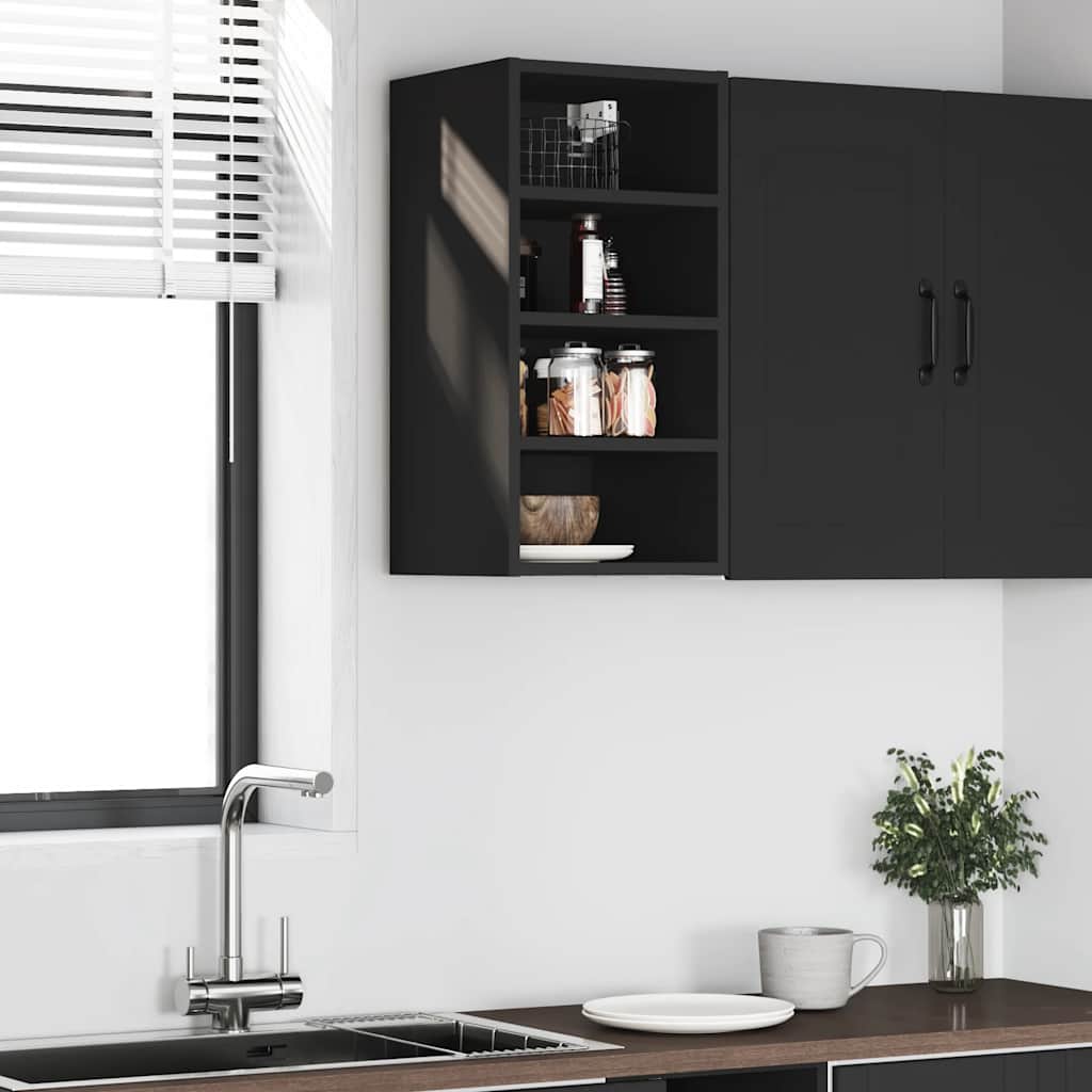 Hanging Cabinet Riga Black 30x29.5x60 cm Engineered Wood