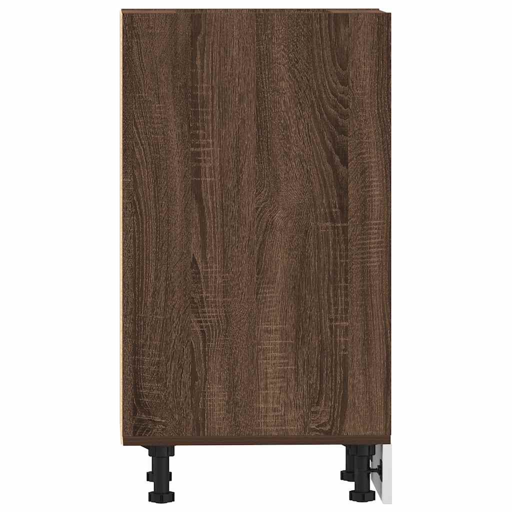 Bottom Cabinet Riga Brown Oak 40x44.5x81.5 cm Engineered Wood
