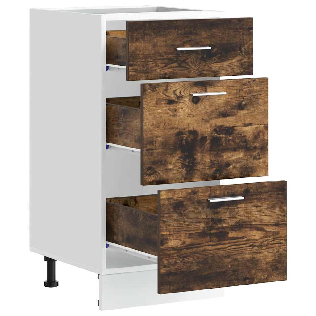 Bottom Cabinet Lyon Smoked Oak 40x46x81.5 cm Engineered Wood