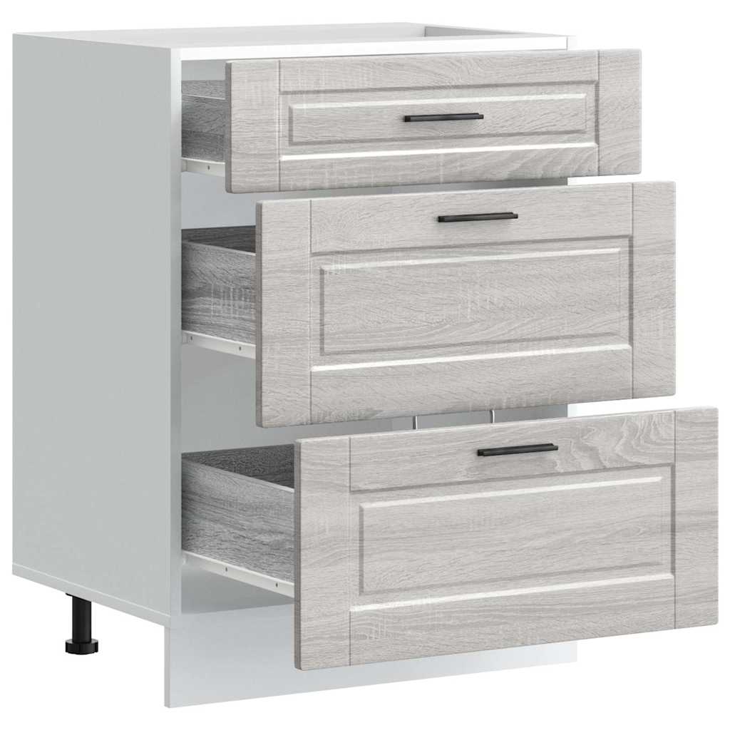 Kitchen Base Cabinet Porto Grey Sonoma Engineered Wood