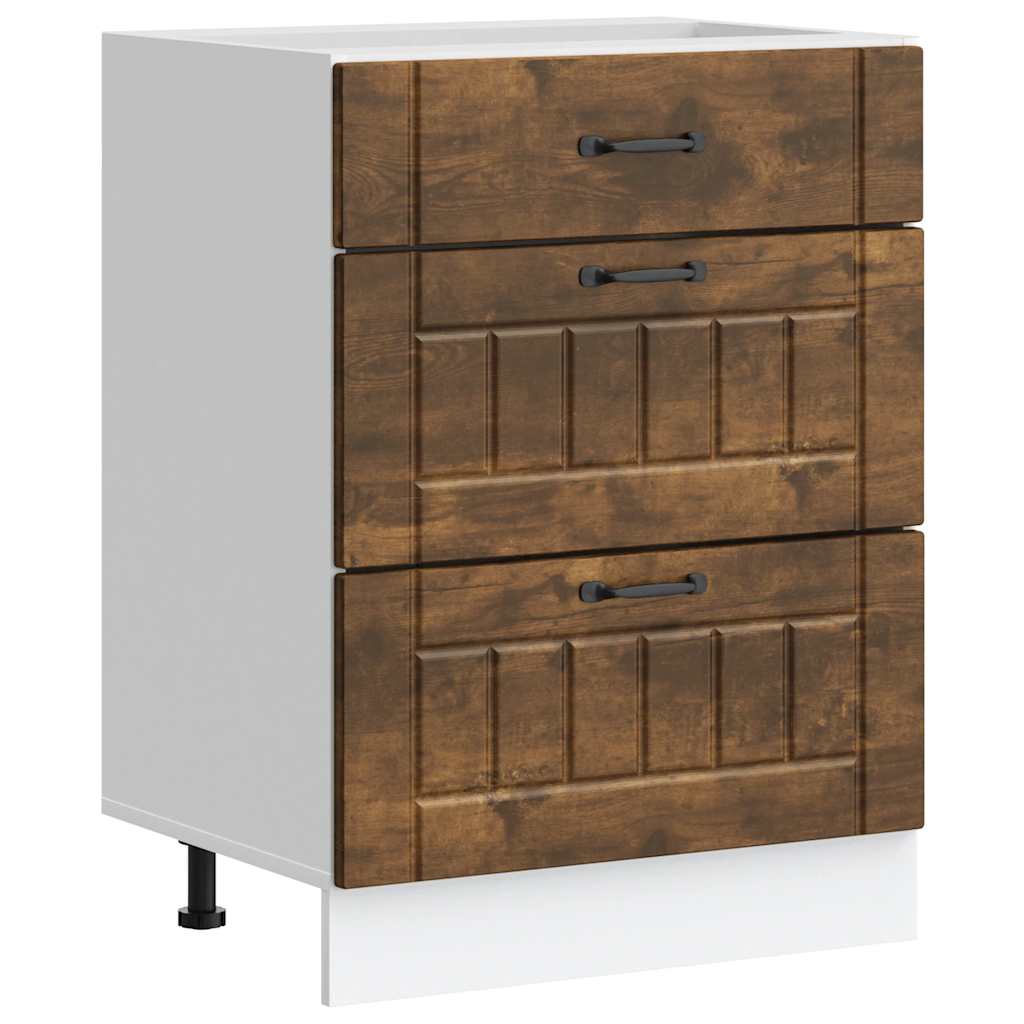 Kitchen Base Cabinet Lucca Smoked Oak Engineered Wood