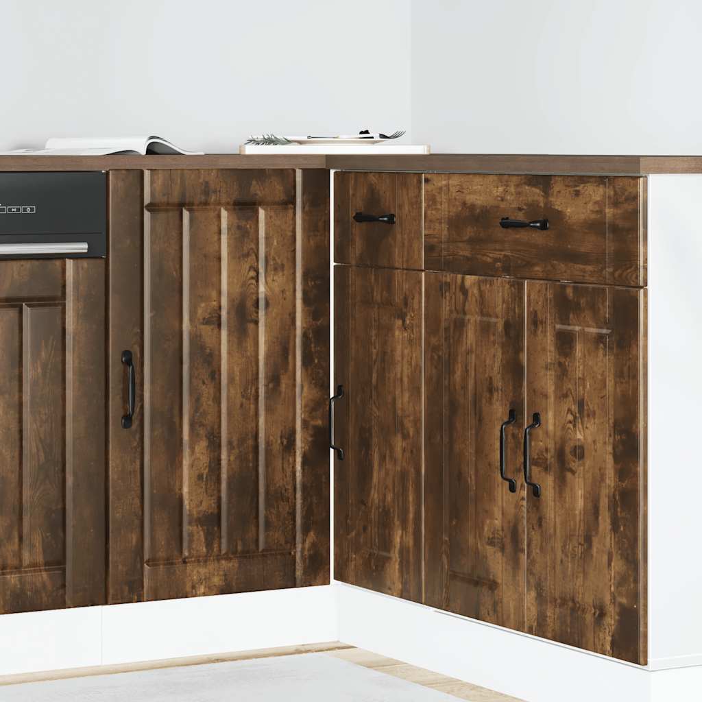 Kitchen Base Cabinet Lucca Smoked Oak Engineered Wood