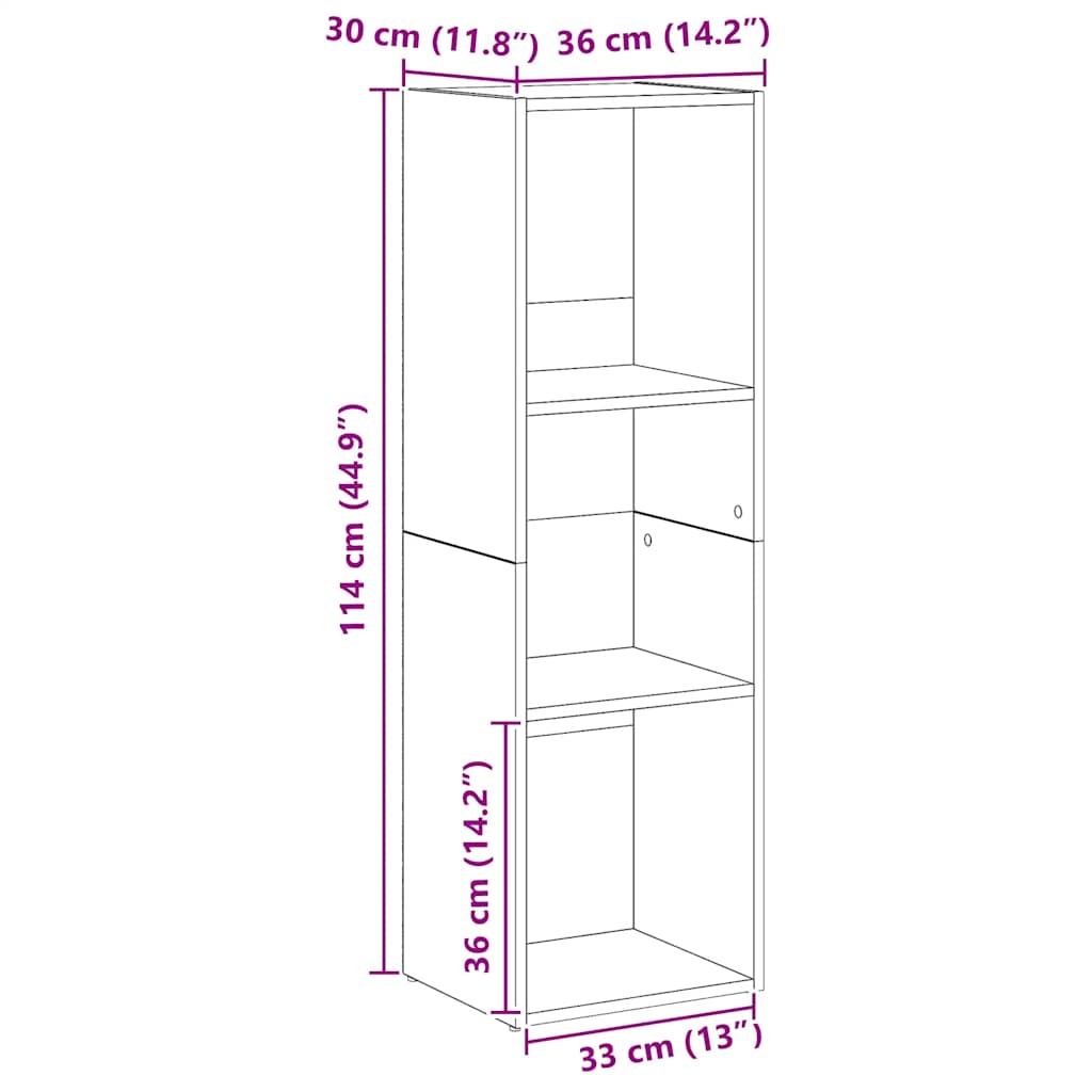 Book Cabinet Artisan Oak 36x30x114 cm Engineered Wood