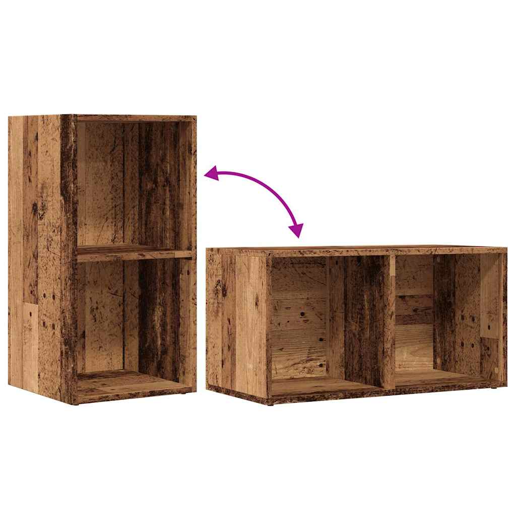 LP Storage Box Old Wood 69.5x34x36 cm Engineered Wood