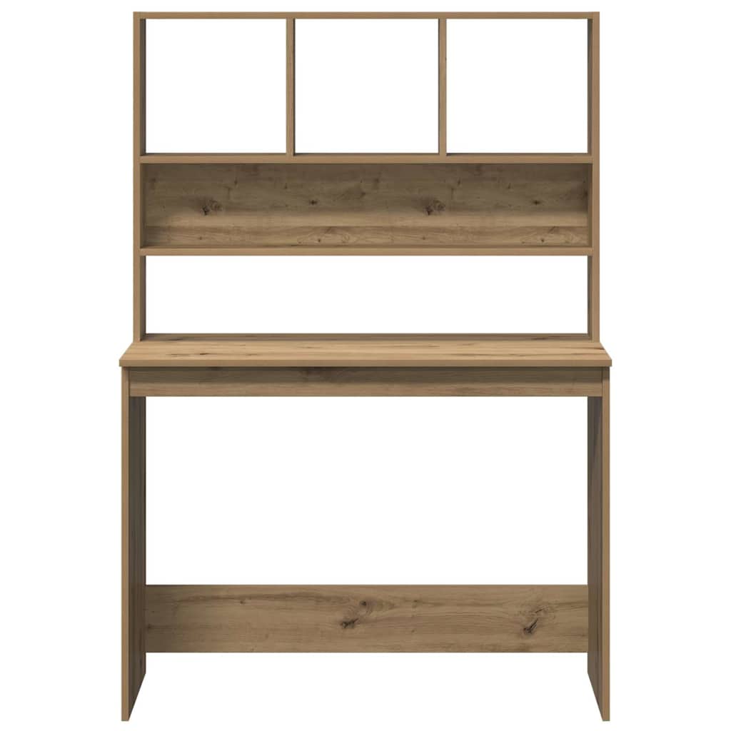 Desk with Shelves Artisan Oak 102x45x148 cm Engineered Wood