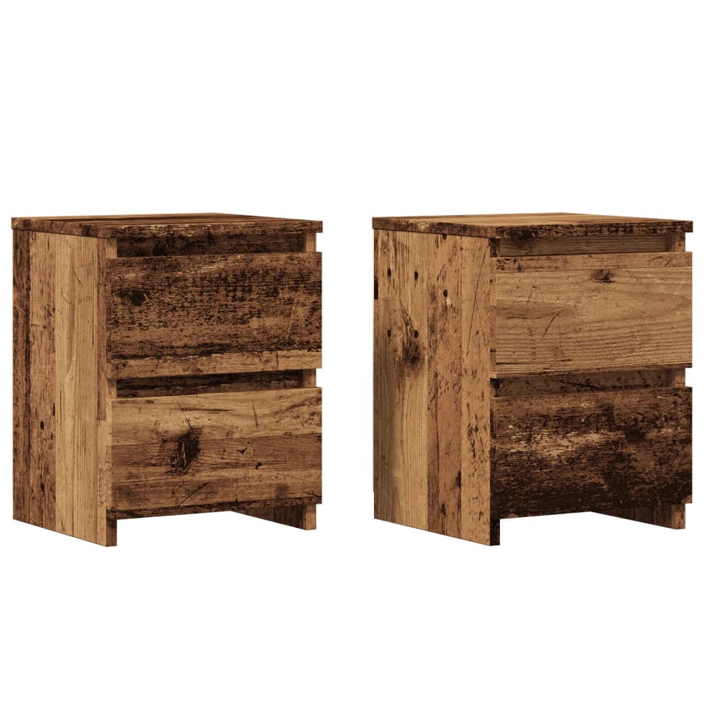 Bedside Cabinets 2 pcs Old Wood 30x30x40 cm Engineered Wood