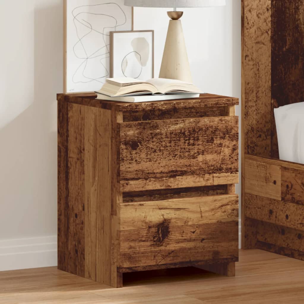 Bedside Cabinets 2 pcs Old Wood 30x30x40 cm Engineered Wood