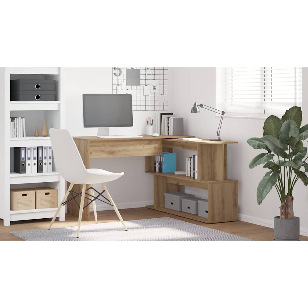 Corner Desk Artisan Oak 200.5x50x76 cm Engineered Wood