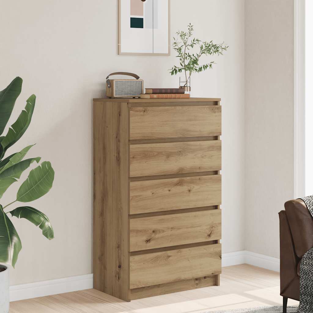 Drawer Cabinet Artisan Oak 60x36x103 cm Engineered Wood