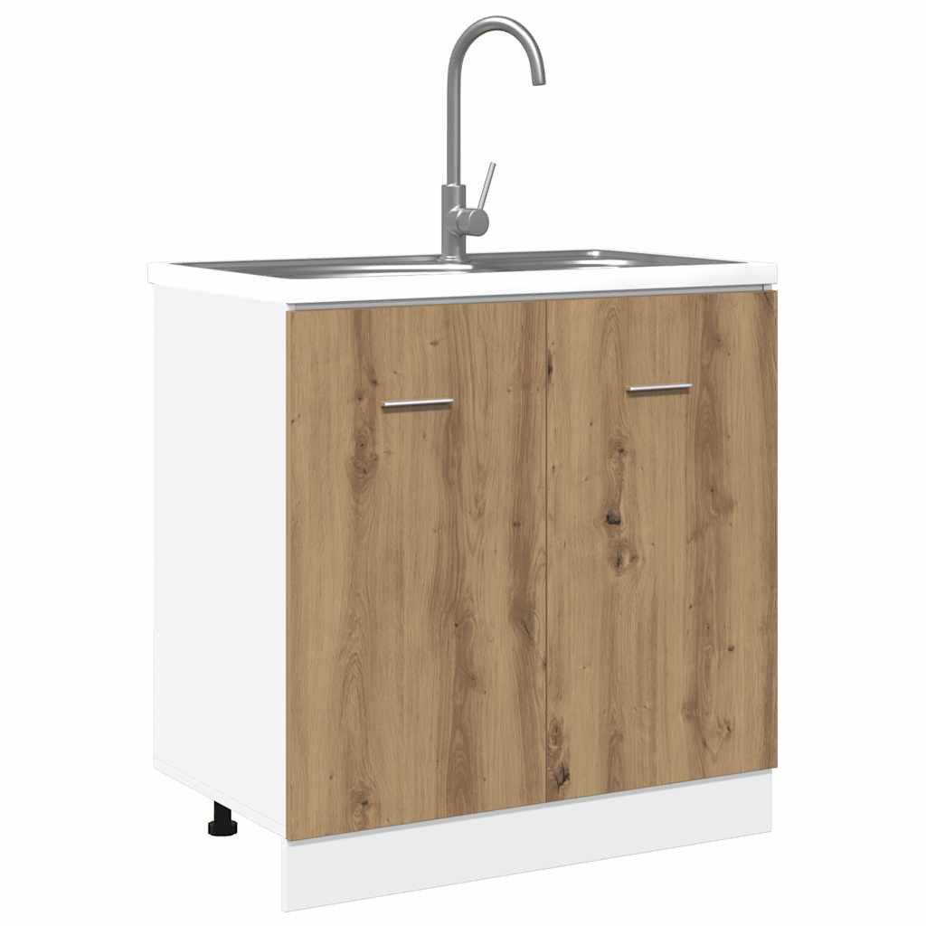 Sink Bottom Cabinet Lyon Artisan Oak 80x46x81.5 cm Engineered Wood