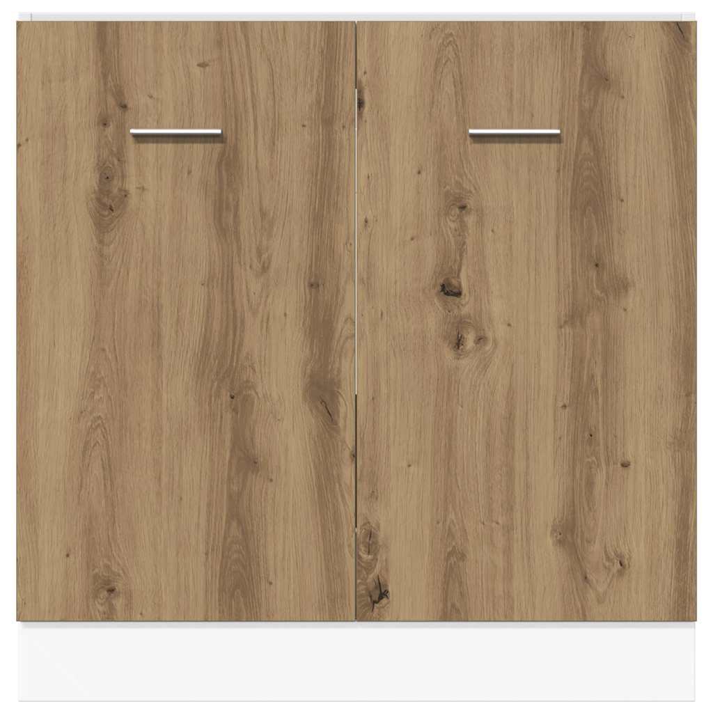 Sink Bottom Cabinet Lyon Artisan Oak 80x46x81.5 cm Engineered Wood