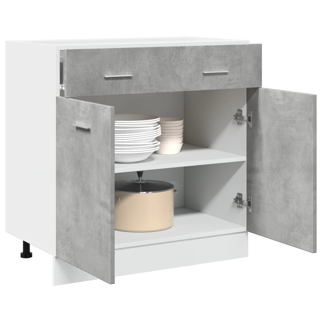 Drawer Bottom Cabinet Lyon Concrete Grey 80x46x81.5 cm Engineered Wood