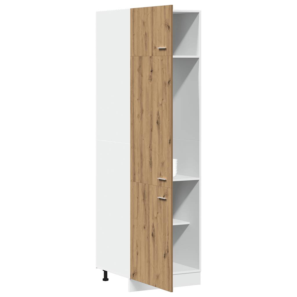Refrigerator Cabinet Lyon Artisan Oak 60x57x207 cm Engineered Wood