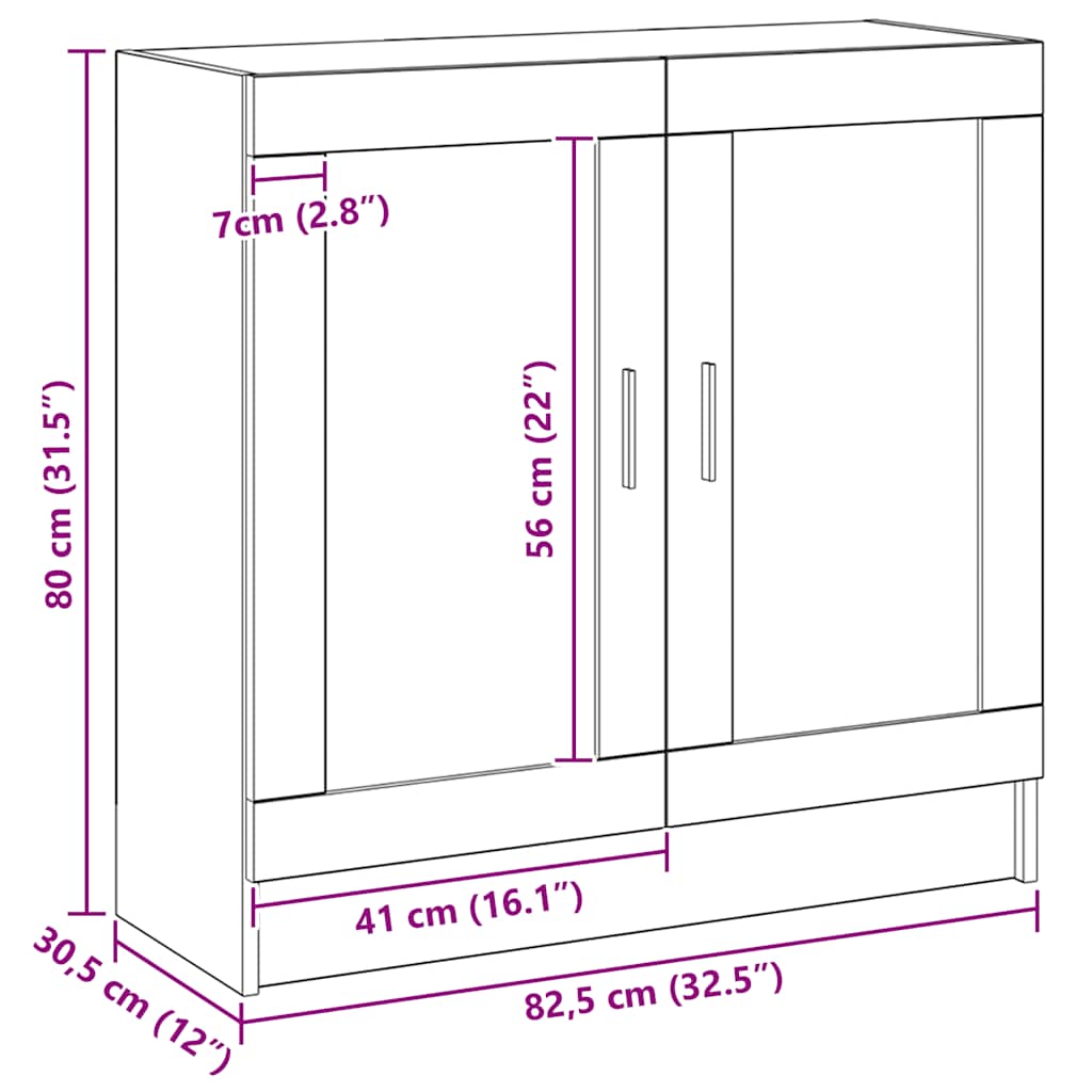 Book Cabinet Artisan Oak 82.5x30.5x80 cm Engineered Wood