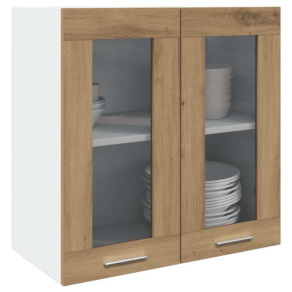 Kitchen Wall Cabinet Lyon with Glass Door Artisan Oak 60x31x60 cm