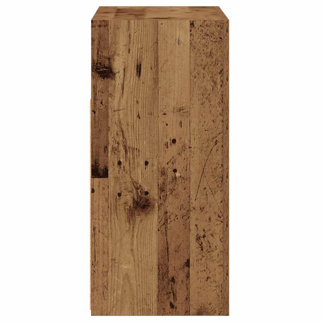 Sideboard with LED Lights Old Wood 80x35x75 cm Engineered Wood