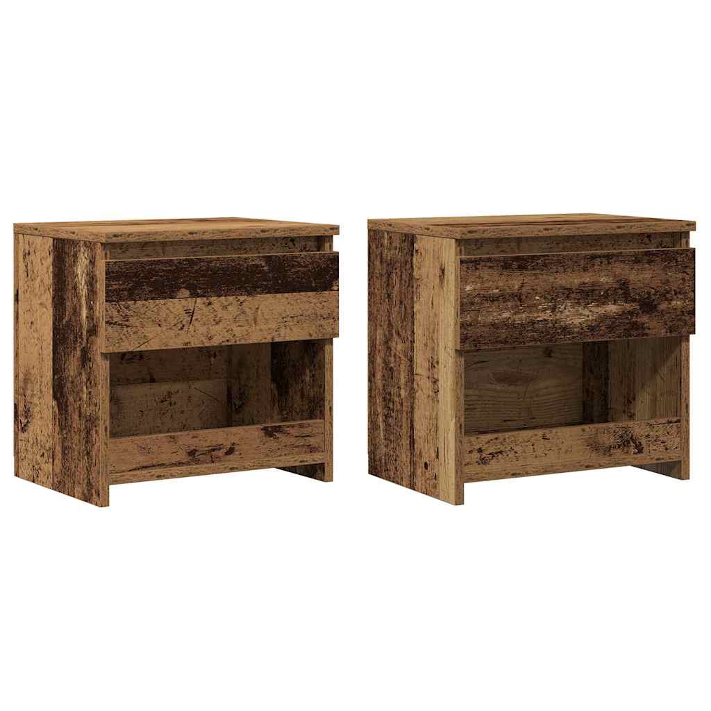 Bedside Cabinets 2 pcs Old Wood 40x30x39 cm Engineered Wood