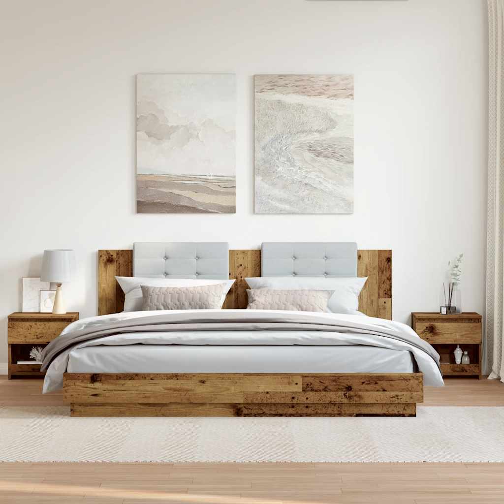 Bedside Cabinets 2 pcs Old Wood 40x30x39 cm Engineered Wood