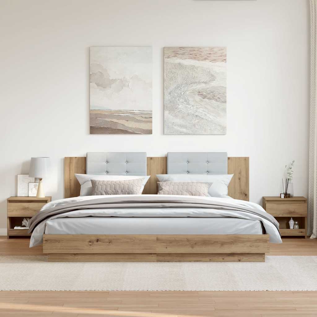 Bedside Cabinets 2 pcs Artisan Oak 40x30x39 cm Engineered Wood