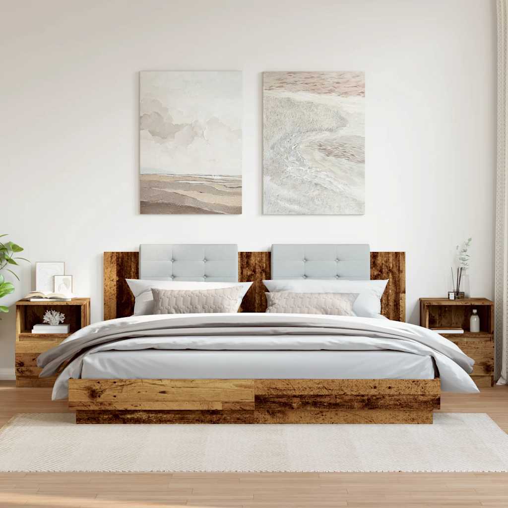 Bedside Cabinets 2 pcs Old Wood 40x40x50 cm Engineered Wood