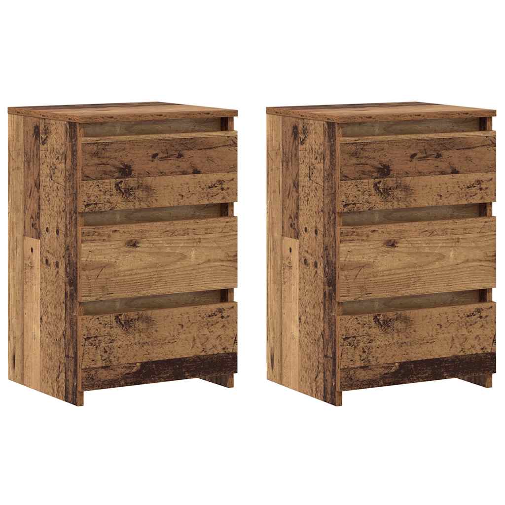 Bedside Cabinets 2 pcs Old Wood 40x35x62.5 cm Engineered Wood