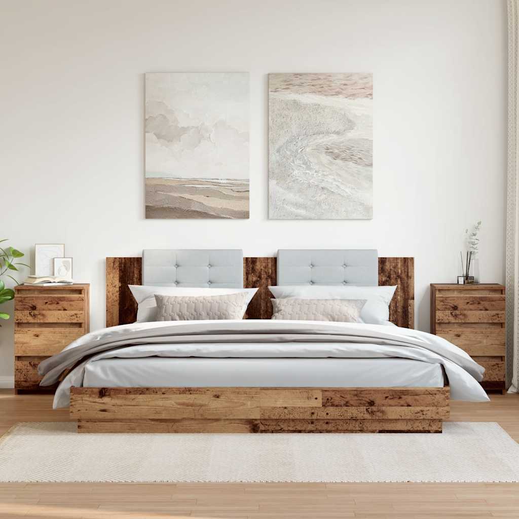 Bedside Cabinets 2 pcs Old Wood 40x35x62.5 cm Engineered Wood