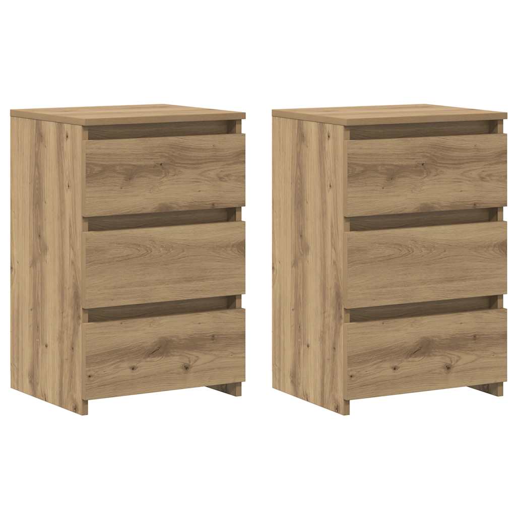 Bedside Cabinets 2 pcs Artisan Oak 40x35x62.5 cm Engineered Wood