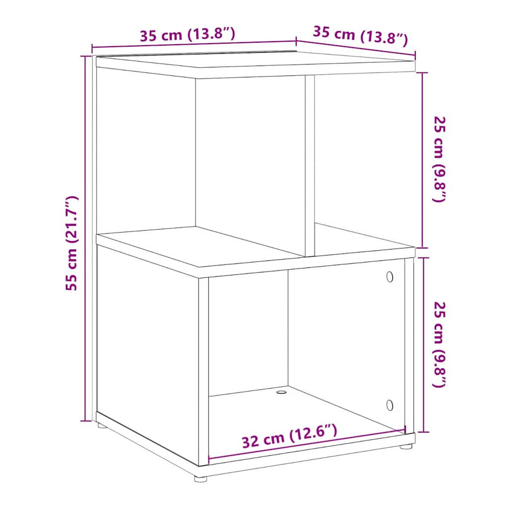 Bedside Cabinet Artisan Oak 35x35x55 cm Engineered Wood