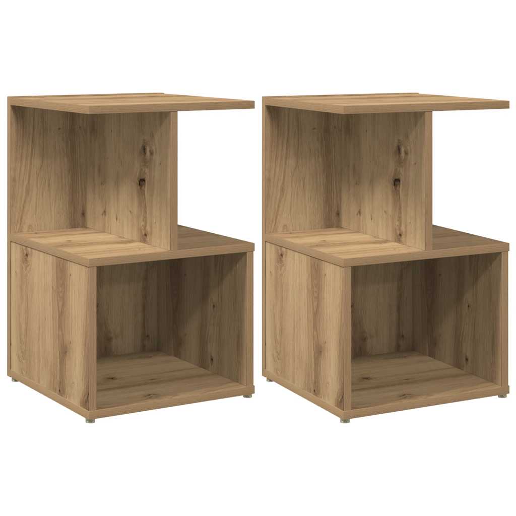 Bedside Cabinets 2 pcs Artisan Oak 35x35x55 cm Engineered Wood