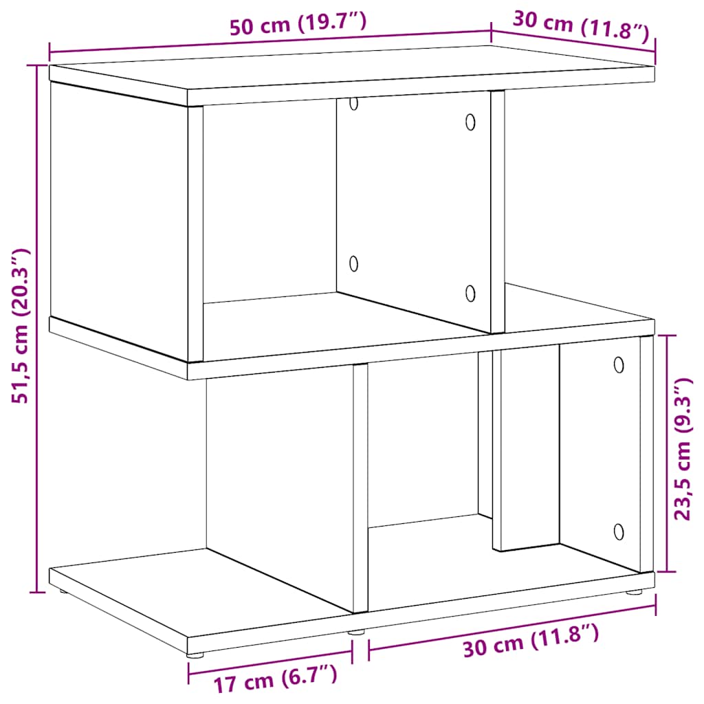 Bedside Cabinets 2 pcs Artisan Oak 50x30x51.5 cm Engineered Wood