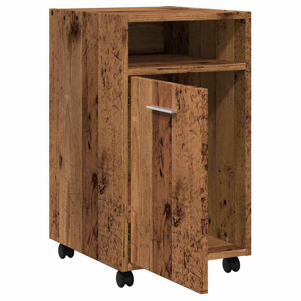 Cabinet with Wheels Old Wood 33x38x60 cm Engineered Wood