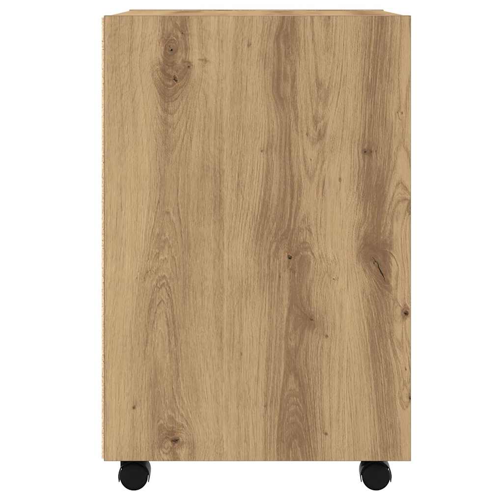 Cabinet with Wheels Artisan Oak 33x38x60 cm Engineered Wood