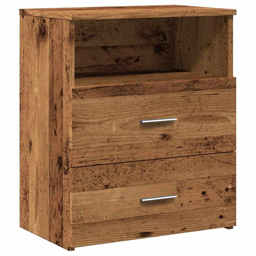 Bedside Cabinets 2 pcs Old Wood 50x32x60cm Engineered Wood