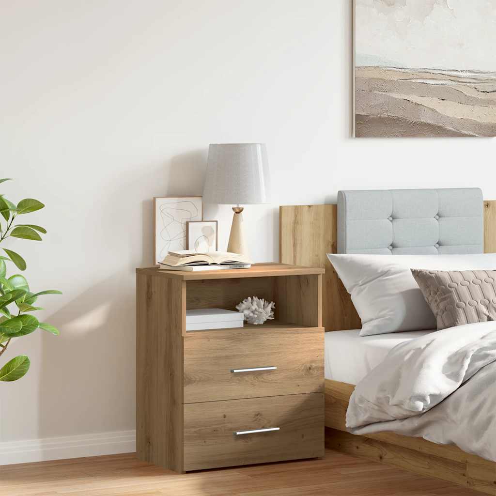 Bedside Cabinet Artisan Oak 50x32x60cm Engineered Wood