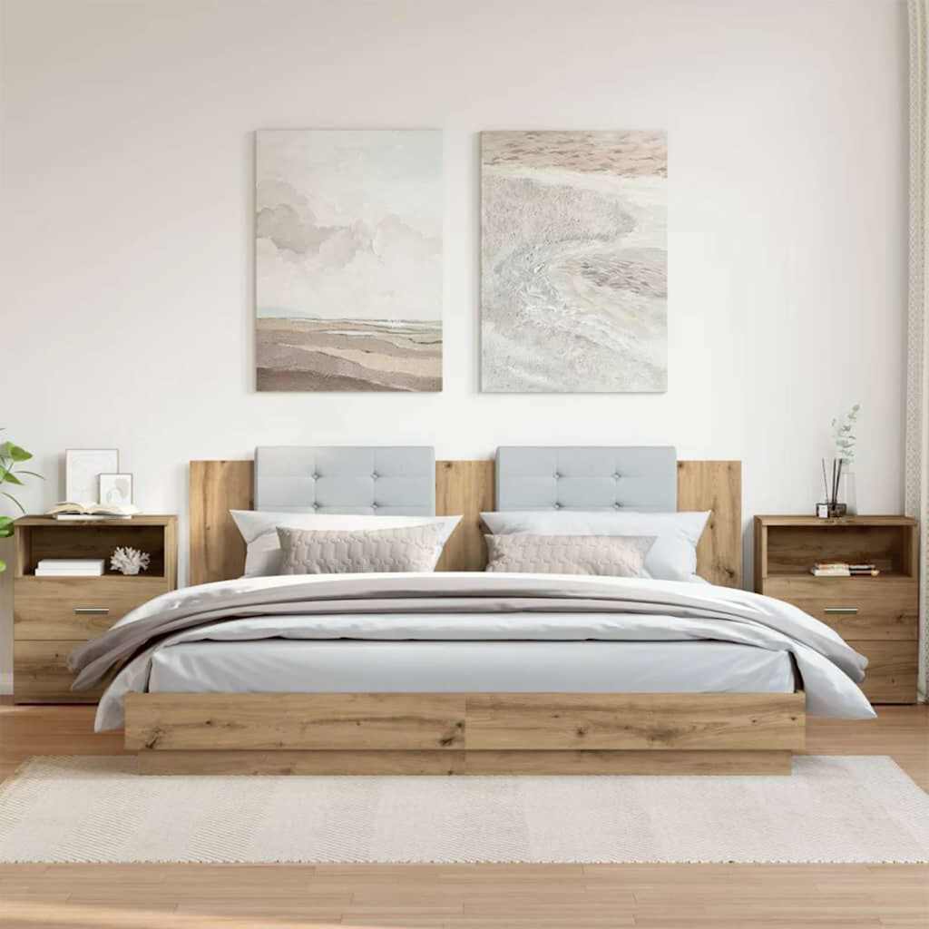 Bedside Cabinets 2 pcs Artisan Oak 50x32x60cm Engineered Wood