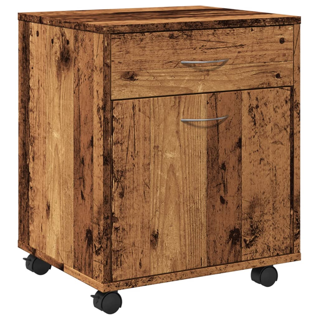 Rolling Cabinet Old Wood 45x38x54 cm Engineered Wood