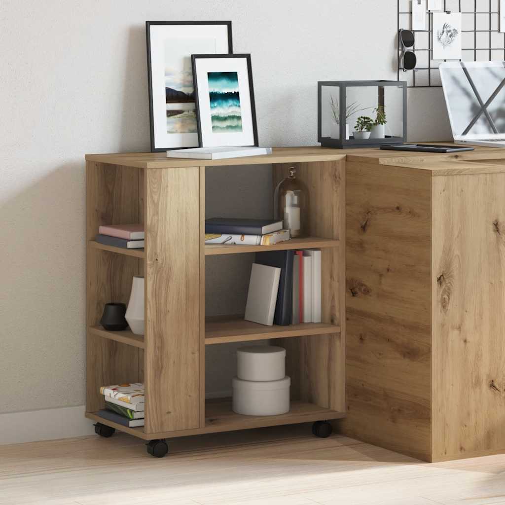 Rolling Cabinet Artisan Oak 60x35x75 cm Engineered Wood